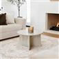 OHS Round Circle Coffee Table Travertine Living Room Home Decor Modern