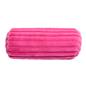OHS Ribbed Round Bolster Pillow Faux Fur Filled Cushion Soft Neck Roll