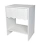OHS Scallop Bedside Ribbed Wood Nightstand 1 Drawer Storage Unit End Table