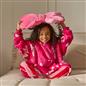 OHS Bows Print Hooded Blanket Adult Kids Sherpa Lined Winter Family Hoodie