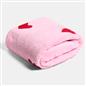 OHS Hearts Throw Tufted Teddy Fleece Blanket Winter Soft Warm Bedspread