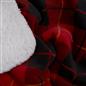OHS Large Tartan Sherpa Flannel Fleece Throw Over Bed Blanket Check Red