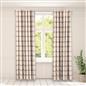 OHS Check Eyelet Curtains Pair Thermal Ring Top Textured Woven Ready Made