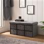 Storage Cube Unit 6 Draw Ottoman Space Saving Velvet Chest Shoe Boucle Organiser