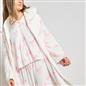 OHS Bows Dressing Gown Flannel Winter Sherpa Lined Loungewear Hooded Bathrobe