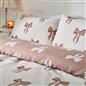 OHS Bow Reversible Duvet Cover Set with Pillowcase Polycotton Microfibre Bedding