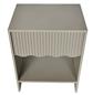 OHS Scallop Bedside Ribbed Wood Nightstand 1 Drawer Storage Unit End Table