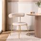 OHS Boucle Dining Chair with Metal Legs Modern Upholstered Kitchen Chair