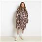 OHS Drying Changing Robe Geo Print Sherpa Lined Water Resistant Oversize Coat
