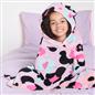 OHS Kids Hooded Throw Novelty Print Flannel Fleece Winter Warm Wearable Blanket