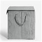 OHS Ribbed Laundry Basket with Lid Foldable Hamper Bag Washing Bin Storage
