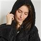 OHS Tufted Dressing Gown Soft Fleece Robe Thermal Bathrobe Hooded Loungewear