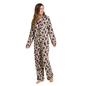 OHS Animal Print Pyjama Set Jersey Button Through Nightwear Loungewear