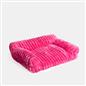 OHS Ribbed Pet Bed Sofa Soft Fleece Dog Cat Washable Anti Anxiety Cushion Mat