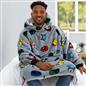 Marvel Comics Hoodie Blanket Sherpa Fleece Soft Oversized Jumper Throw, Grey