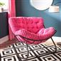 OHS Rocking Chair Ribbed or Smooth Faux Fur Upholstered Metal Frame Cushioned