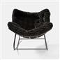 OHS Rocking Chair Ribbed or Smooth Faux Fur Upholstered Metal Frame Cushioned