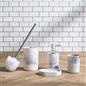 Bathroom Accessories 4 Piece Set Ribbed Soap Dispenser Holder Tumbler Toothbrush