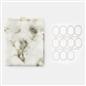 OHS Marble Shower Curtain with 12 Hooks Weighted Hem Bathtub Curtain, White/Grey