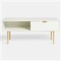 OHS Ribbed Coffee Table with Drawer Engineered Wood Shelf Storage Home Decor