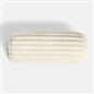 OHS Ribbed Round Bolster Pillow Faux Fur Filled Cushion Soft Neck Roll