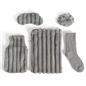 OHS Ribbed Faux Fur Winter Gift Set Hot Water Bottle Socks Eye Mask Scrunchie
