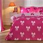 OHS Bow Reversible Duvet Cover Set with Pillowcase Polycotton Microfibre Bedding