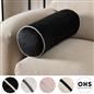 OHS Piped Edge Bolster Cushion Matte Velvet Bedroom Sofa Plump Filled Pillow
