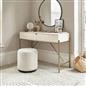 OHS Curved Dressing Table Engineered Wood Makeup Vanity Desk with 2 Drawers