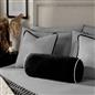 OHS Piped Edge Bolster Cushion Matte Velvet Bedroom Sofa Plump Filled Pillow