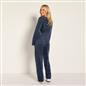 OHS Matte Velvet Loungewear Co-Ord Set Stripe Print Button Through Nightwear