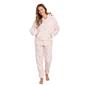 OHS Bow Print Loungewear Set Winter Sherpa Nightwear 2-Piece Hoodie Jogger Gift