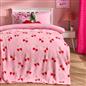 OHS Cherry Print Throw Ultra Soft Blanket Flannel Fleece Lightweight Bedspread