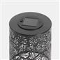 OHS Solar Table Lamp Carved Metal Cordless Outdoor Garden Light Dusk Sensor