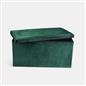 OHS Folding Ottoman Storage Box Footstool Tub Space Saving Velvet Seat