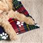 OHS Print Pet Bed Fleece Paw Checks Leopard Stripes Xmas Calming Cushion Dog Cat