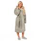 OHS Teddy Marl Fleece Soft Adults Dressing Gown Unisex Full-Length Robe