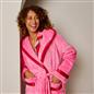 OHS Piped Edge Dressing Gown Flannel Fleece Winter Loungewear Hooded Bathrobe