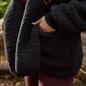 OHS Waterfall Short Cardigan Teddy Fleece Open Front Wrap Loungewear Outwear