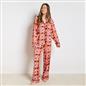 OHS Geo Print Pyjama Set Jersey Button Through Ultra Soft Nightwear Loungewear