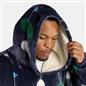 OHS Print Hooded Blanket Adult Xmas Winter Sherpa Lined Throw Oversized Hoodie