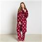 OHS Bows Dressing Gown Flannel Winter Sherpa Lined Loungewear Hooded Bathrobe