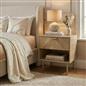 OHS Chevron Bedside Nightstand 1 Drawer Storage Unit Wooden End Table