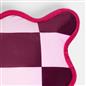 OHS Checkerboard Cushion Covers Scallop Edge Matte Velvet Square Pillowcases