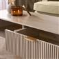 OHS Ribbed Coffee Table with Drawer Engineered Wood Shelf Storage Home Decor