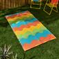 OHS Garden Rug Waved Lines Print Outdoor Waterproof Area Mat Patio Decor