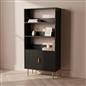 OHS Ribbed Display Cabinets 4 Tier Engineered Wood Shelf Storage Unit