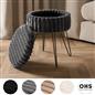 OHS Faux Fur Stool Hairpin Ribbed Fleece Round Vanity Seat Foot Rest Chair