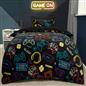 OHS Gaming Print Bedding Set Soft Thermal Fleece Duvet Cover with Pillowcase