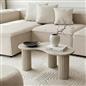 OHS Madison Coffee Table Ribbed MDF Irregular Living Room Home Decor